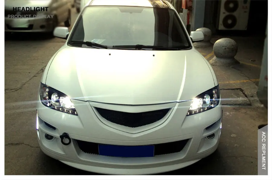 2 шт. светодиодный фары для Mazda 3 2006-2012 светодиодный автомобильный фонарь ангельские глазки ксенон HID комплект Противотуманные фары светодиодный дневные ходовые огни