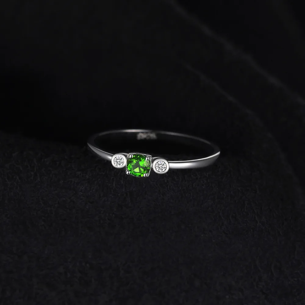 Jewelrypalace 0.15ct натуральная хром диопсид белый топаз кольцо с камнем спилд 925 Серебряное кольцо для Для женщин Красивые ювелирные изделия