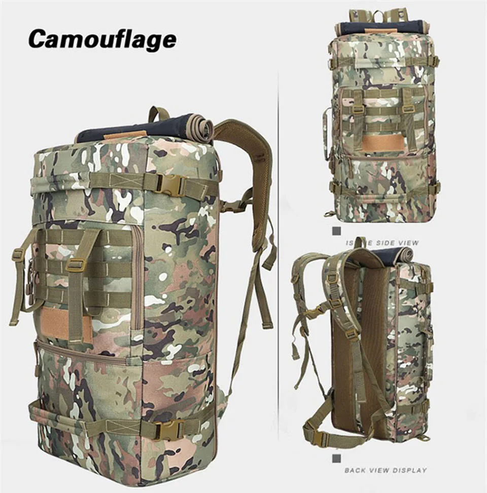 Bolsas de Acampamento Viagem dos Homens Quente Qualidade Superior Nova Militar Tático Mochila Montanhismo Bolsa Caminhadas 50l Mod. 1261637 17 Mochilas escal.