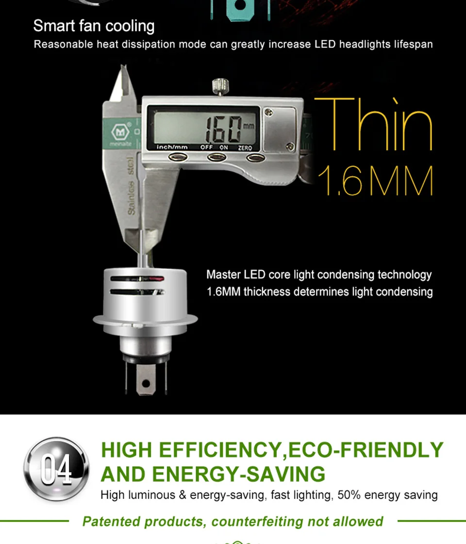 LED Car Lights H1 H4 H7 H11 9005 9006 Auto Headlamp Bulbs 12V 24V Cars Headlights 80W CREE LED Chips 6000K White Lamp (8)
