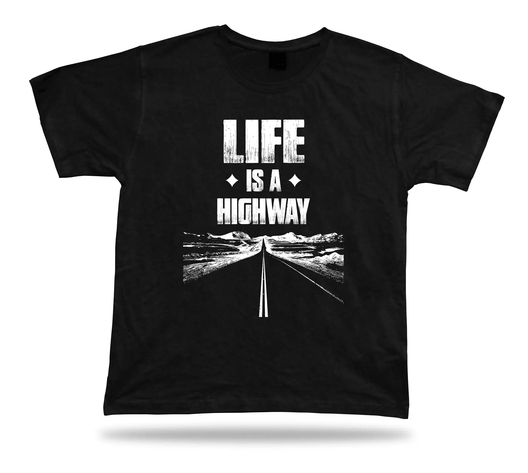 Футболка мужская с надписью LIFE IS A HIGHWAY Route | Мужская одежда