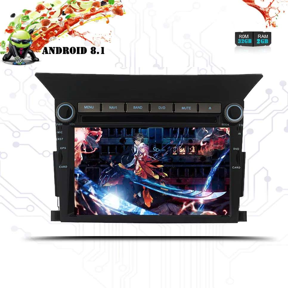 Sale 2 DIN CAR Navigation auto audio car stereo dvd player multimedia Android 8.1 for Honda pilot with Sat nav Head Unit DVD Player 3