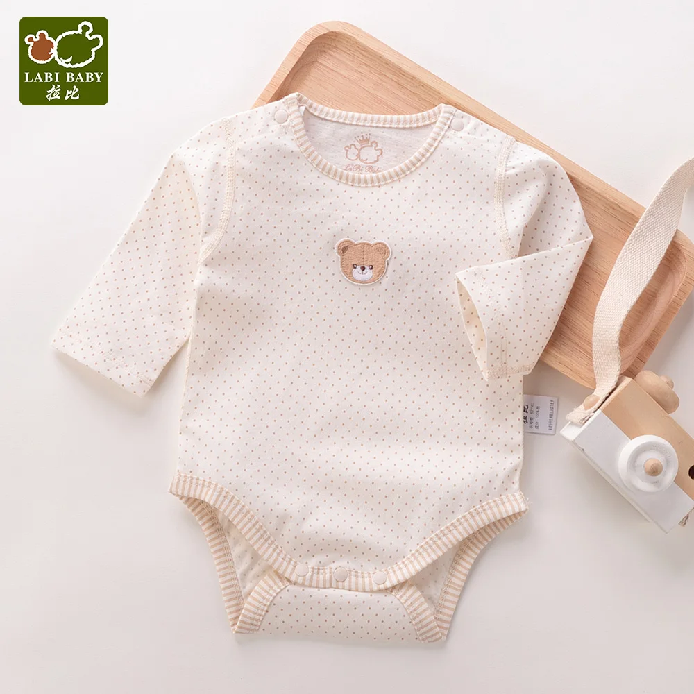 

Newborn Baby Triangle Bodysuits Polka Dot O-Neck Soft Cotton Long Sleeve Toddler Outfits Jumpsuit One-piece Trajes De Bebes