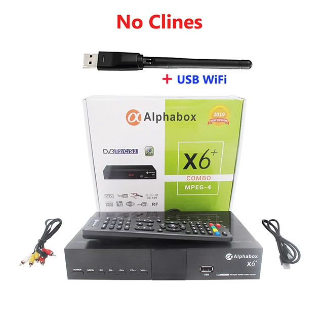 Alphabox X6+ комбинированный DVB-S2/T2/C спутниковый ТВ приемник Поддержка Cccam Newcamd Mgcamd Powervu Ключ ТВ Тернер USB Wifi alphabox x6 - Цвет: add USB Wifi