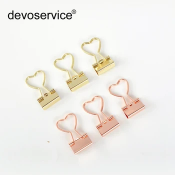 

12Pcs/Box Office Binding Mental Clips Note Paper Rose Gold Binder 19mm Small Size Stationary Student Files Documents Paper Clips