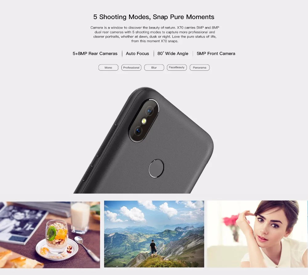 DOOGEE X70 смартфон Лицо ID 5 ''u вырез 19:9 MTK6580A четырехъядерный 2 Гб ОЗУ 16 ПЗУ двойная