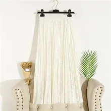 Горячая плиссированная длинная юбка романтический, эстетический осенний и зимний Однотонный женский золотой бархат бюст юбка