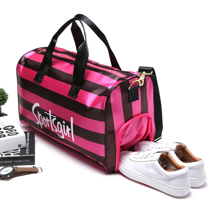 2017 Nylon Gym Sport Bag PINK Embroidery Letters Women Fitness Yoga