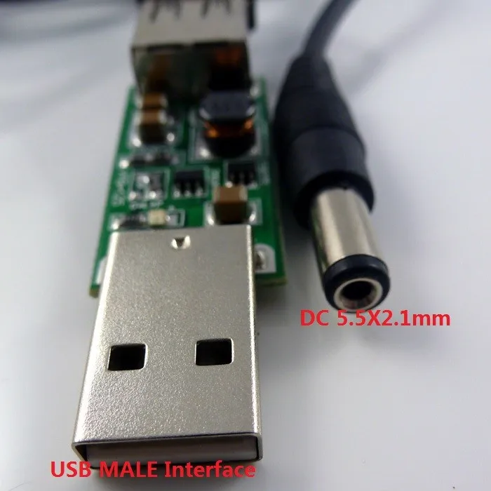 CE036 DC 5V TO 12V USB to DC 5.5*2.1mm Cable DC-DC Boost Conerter