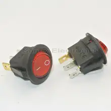 Interrupteur à bascule 12 v, 20 Amp DC, lumière ronde, Kit de voiture, lumière rouge, 10 pièces