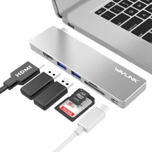 Wavlink usb-хаб 3,0 USB-C порт к HDMI 4k видео USB3.0 SD и TF/Micro SD кардридер мини док-станция для MacBook Pro USB порты
