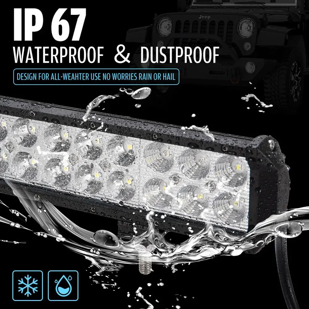 Светодиодные панели 4/12/20 дюймов 18/72/126 w внедорожник ATV 4x4 Led свет работы оклейка