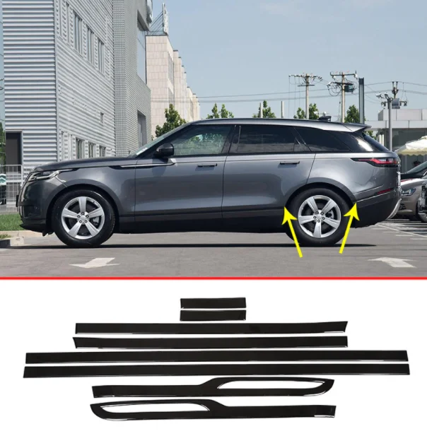 8pcs ABS Chrome Side Door Strip Trim For Land Rover Range Rover Velar 2018