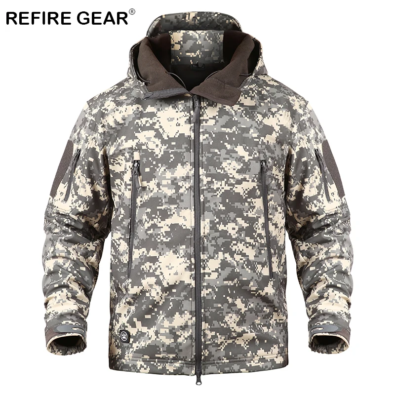 Refire gear мягкая Военная ветровка, Мужская тактическая камуфляжная куртка, пальто для спорта на открытом воздухе, охотничья одежда, армейская куртка