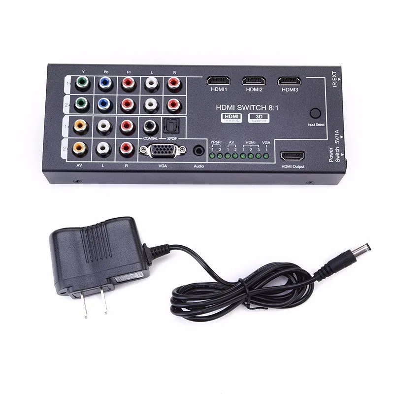 

Digital Latest Generation Multi-Functional HDMI Audio Extractor with 8 Inputs to 1 HDMI Output with Optical Coaxial Support 3D