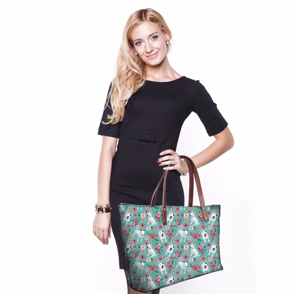 نساء حقائب thikin حفرة بول الكلب يطبع حقائب الكتف للنساء الفتيات العلامة التجارية الشهيرة الأعلى مقبض حقائب الشاطئ كبير حمل الحقائب