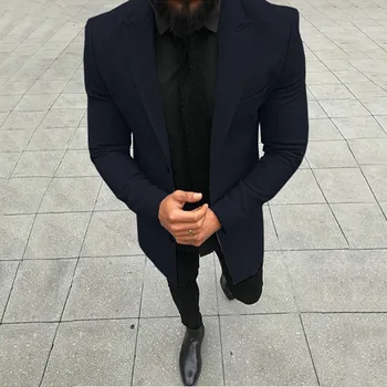 

2019 new solid color suit collar long-sleeved men's business gentleman dress jacket fashion Formal jacket wild handsome trend sh