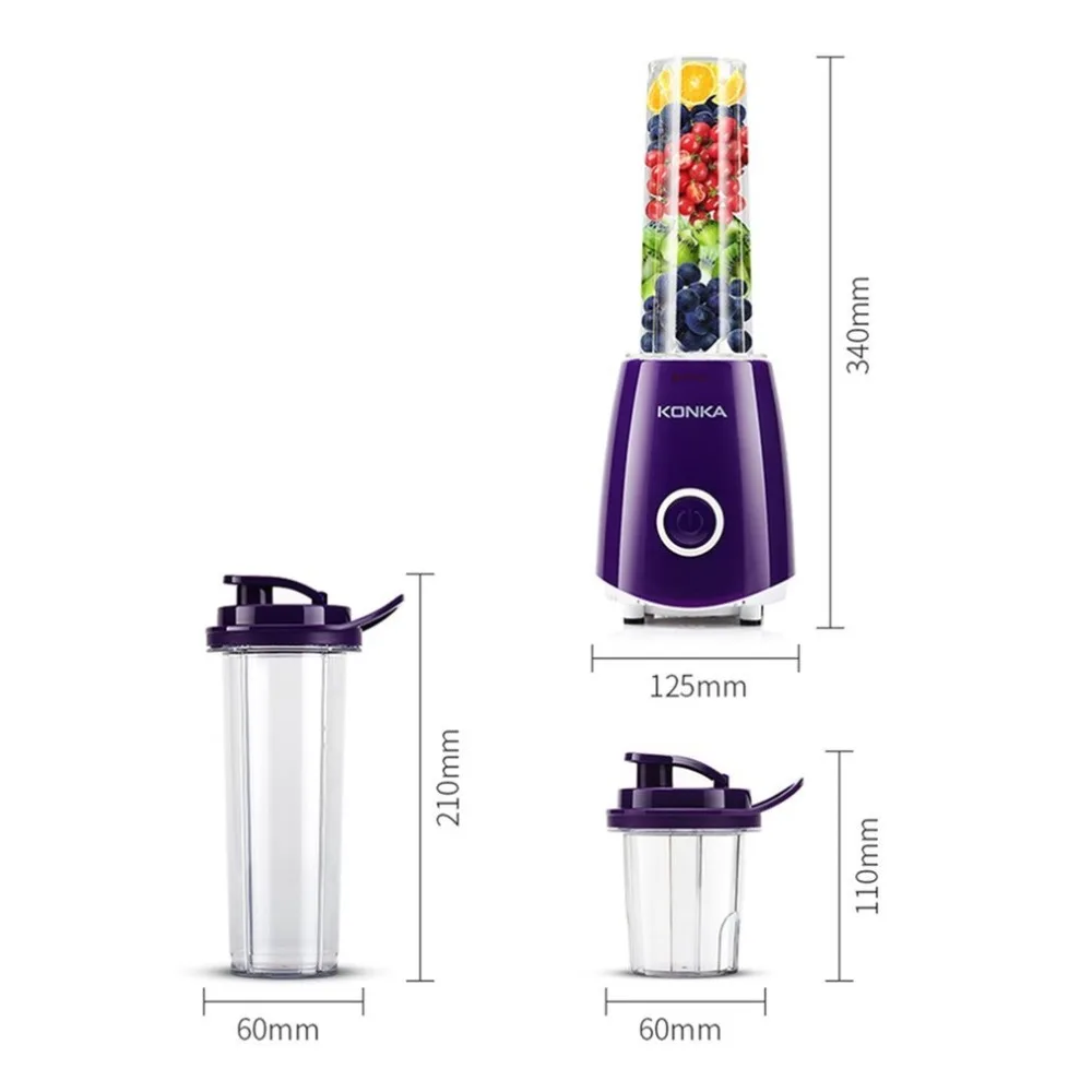 KONKA 220V 300W Mini Portable Electric Juicer Multifunctional Household Fruit Juice Machine Blender Smoothie Milkshake Maker KJ- KONKA 220V 300W Mini Portable Electric Juicer Multifunctional Household Fruit Juice Machine Blender Smoothie Milkshake Maker KJ-