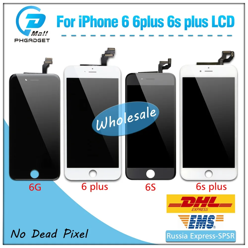 

10 pcs/lot AAA digitizer display + Touch Screen + LCD for iPhone 6 6G 6P 6S PLUS DHL free shipping