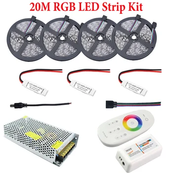 

25M 5050 RGB LED Strip Waterproof Flexible Tape Light 10M 15M +2.4G RF RGB Remote Controller +RGB Amplifier + DC12V Power Supply