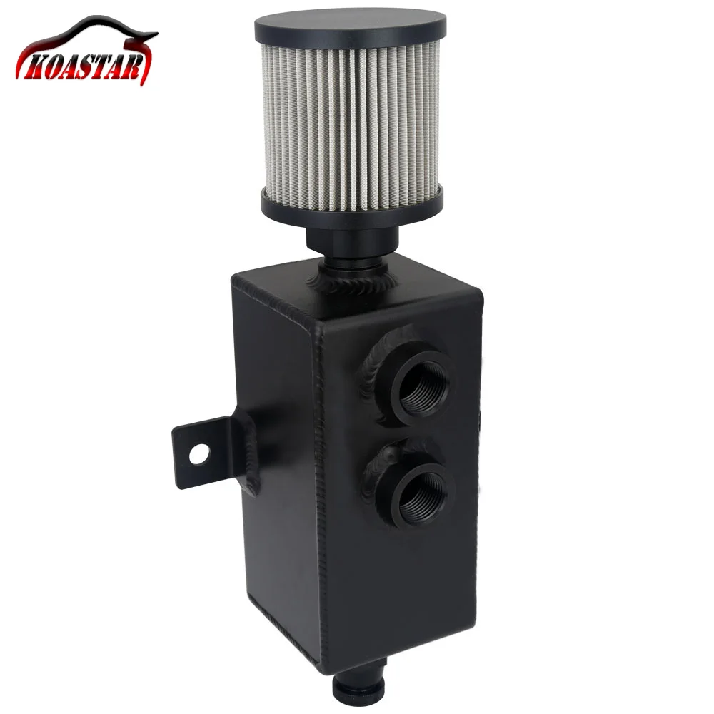 

1L 1000ml Universal Aluminum Oil Catch Tank Can with Breather Filter and Drain Tap