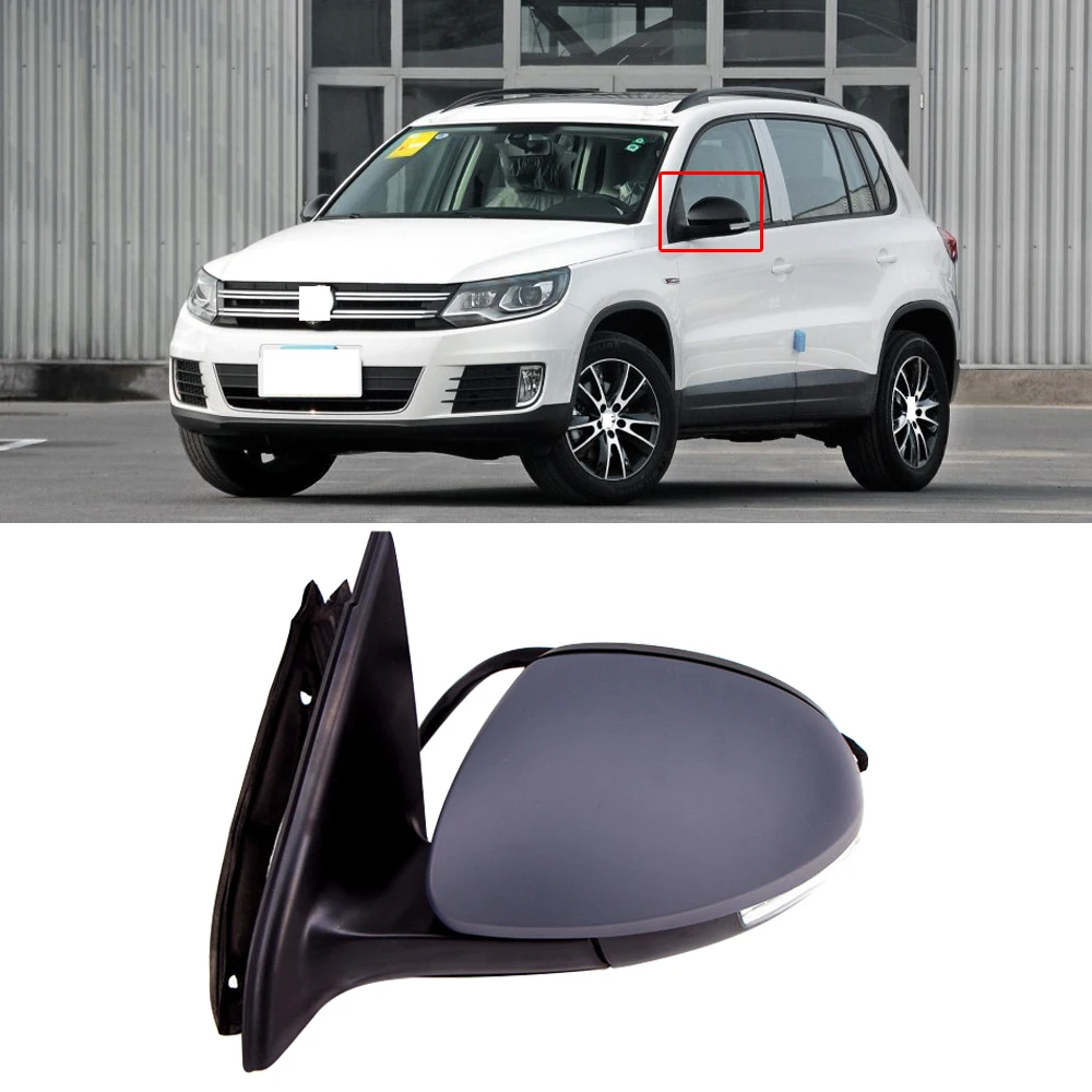 

CAPQX 6/9/13 wire For VW Tiguan 2009-2017 Car Exterior Rearview Mirror with LED Indicator Light Side Reverse Mirror Assembly