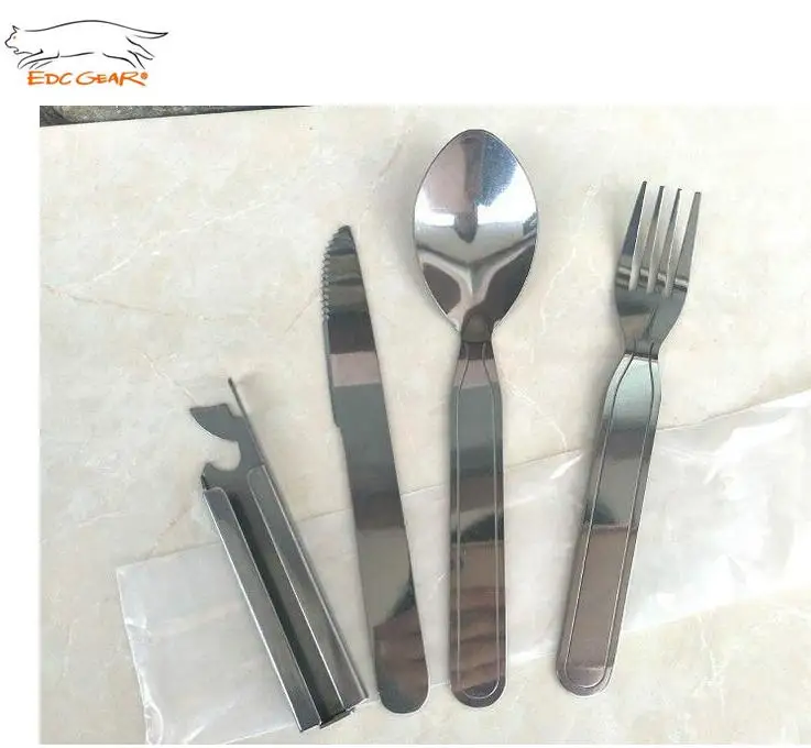 

EDCGEAR Portable tableware Outdoor Picnic Utensils Stainless Steel Spoon Fork Knife Dinnerware Camping Cutlery Utensils sets