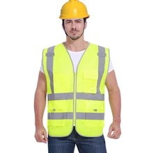 Светоотражающий жилет безопасности спецодежда высокой видимости жилет много карманов рабочая одежда для бега и езды на велосипеде спортивная одежда безопасности