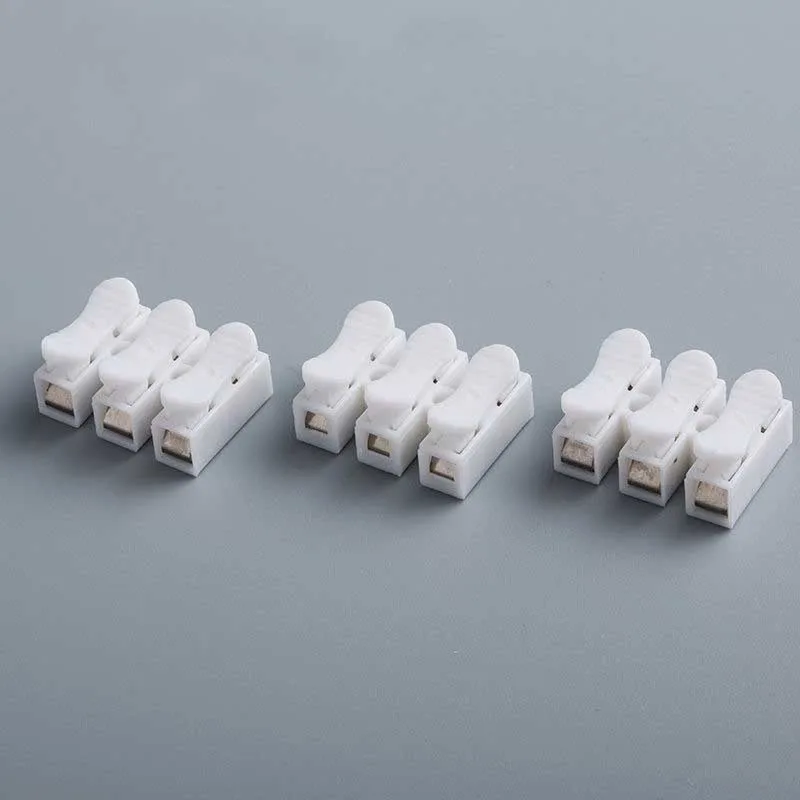 10/30Pcs Quick CH-3 Wire Terminal Push Spring Connector Row Column For Butt LED Lamp Lighting Electric Equipment Mayitr