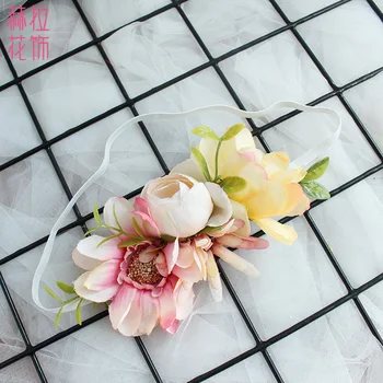 

2019 Real Limited States Children's Jewelry Wholesale Simulation Flower Wreath Of Rubber Band Lead The Girl's Elastic Headband