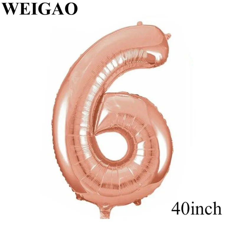 WEIGAO розовое золото День рождения воздушных шаров из латекса, счастливый 30/40/50/60th день рождения Deocr взрослых Юбилей событие надувные шары для вечеринки - Цвет: 40inch 6
