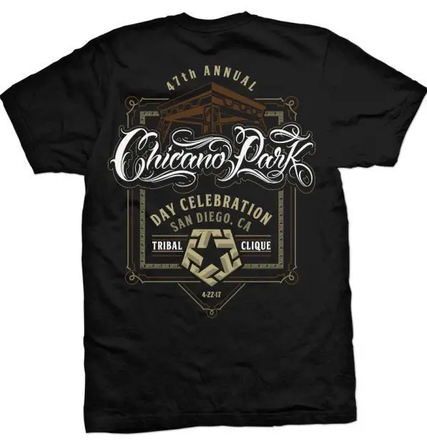 Оригинальная футболка CHICANO PARK SCRIPT schwarz blackMen Топ | Мужская одежда