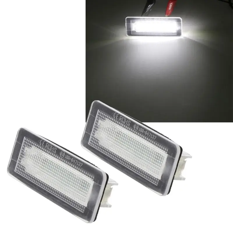 Aramox 2pcs LED License Plate Light Bulbs - Fits Smart Fortwo W450 W451 W453, White 6000K