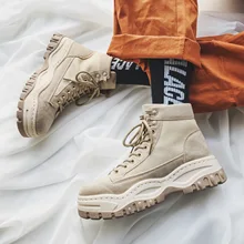 EXCARGO; Осенняя обувь; мужские Ботинки martin; Новинка года; парусиновые высокие мужские Ботильоны; черные кроссовки на платформе; осенние ботинки для мужчин