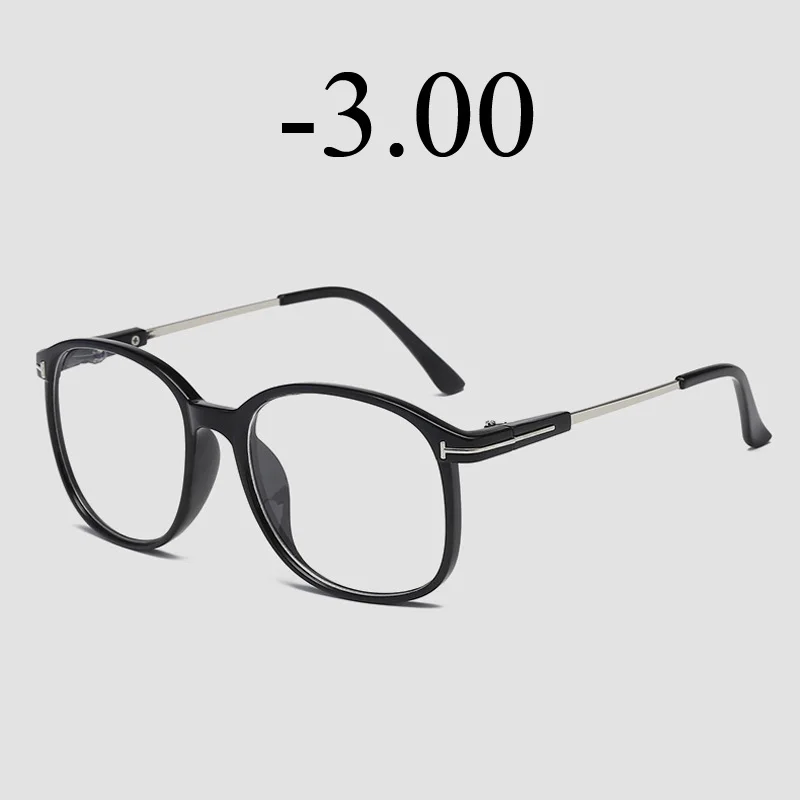 Iboode унисекс готовые очки для близорукости женские ретро черные круглые очки для близоруких Мужские Рецептурные очки-1,00 до-6,00 - Цвет оправы: Black -3.0