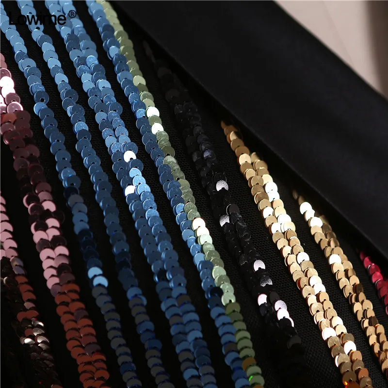 High Quality Full Sequined vestido de festa Long Sleeves V-Neck Colorful Prom Dresses 2018 (4)