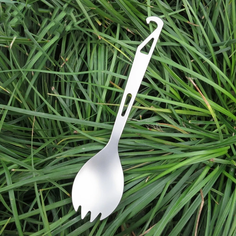 Buy EDC Half Sand Surface Outdoor Titanium Fork Spoon Dual purpose Camping