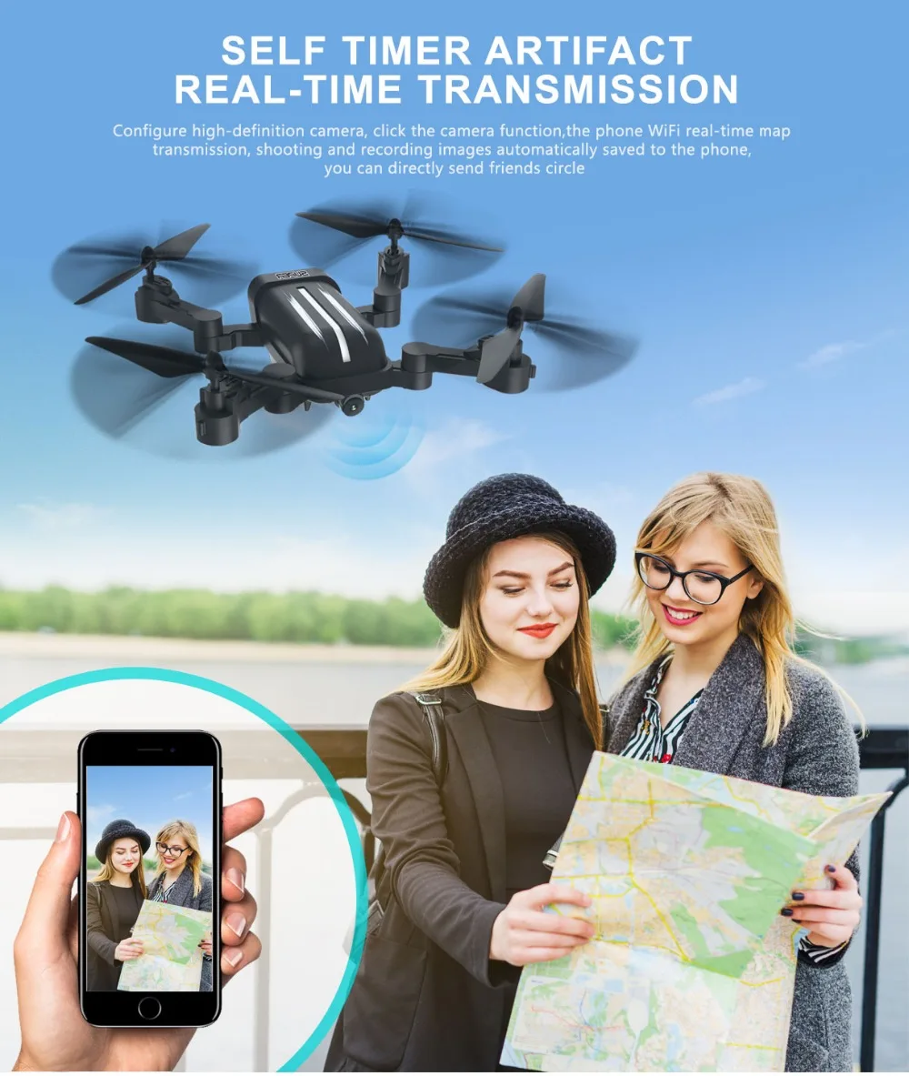 Радиоуправляемый квадрокоптер Bayangtoys X26 с камерой FPV Wi Fi 1080P Дрон удержанием высоты