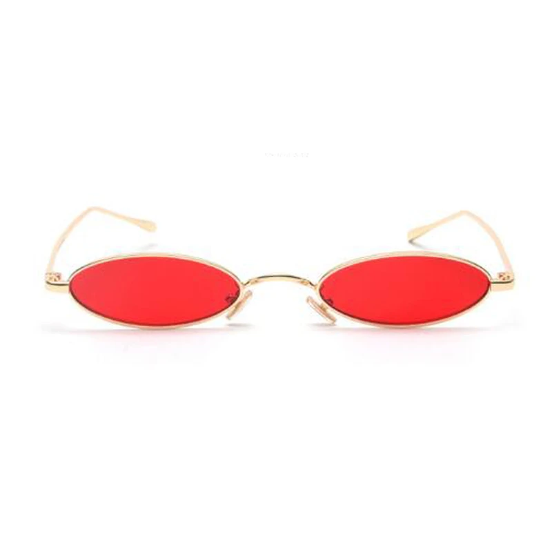 Gafas de sol ovaladas pequeñas para hombre y lentes de sol redondas con montura de Metal Retro, color amarillo y rojo, con protección UV400|sunglasses sunglassesround sun - AliExpress