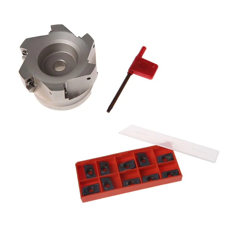 

BAP 400R-80-27-6F 6Flute Indexable Face End Mill Cutter w/ 10x APMT1604PDER Insert #Aug.26