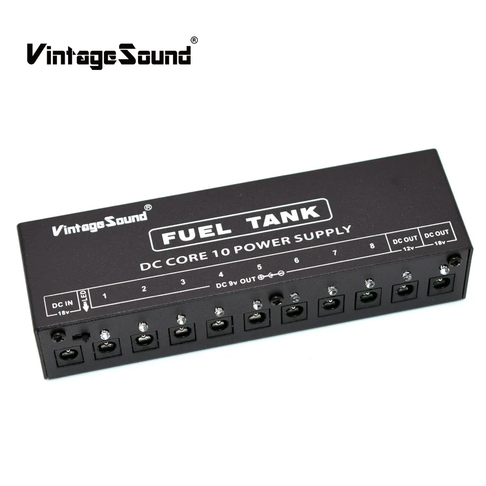 

Guitar Effect Pedals Power Supply 10 Isolated Outputs for 9V 12V 18V Guitar Effect Pedal Board Power DC-CORE10 Compact Portable