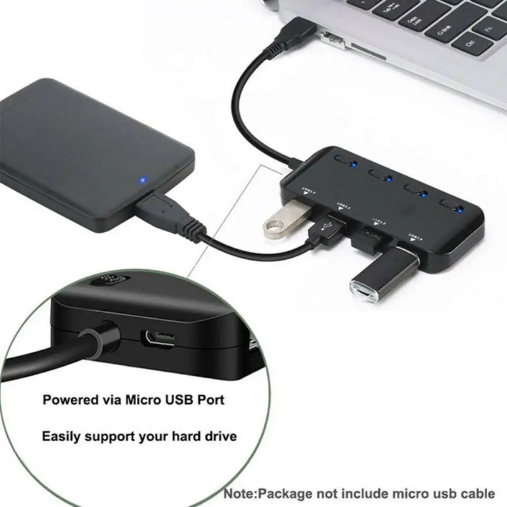 4 порта USB C концентратор 3 0 Type c высокоскоростной разветвитель передачи данных для