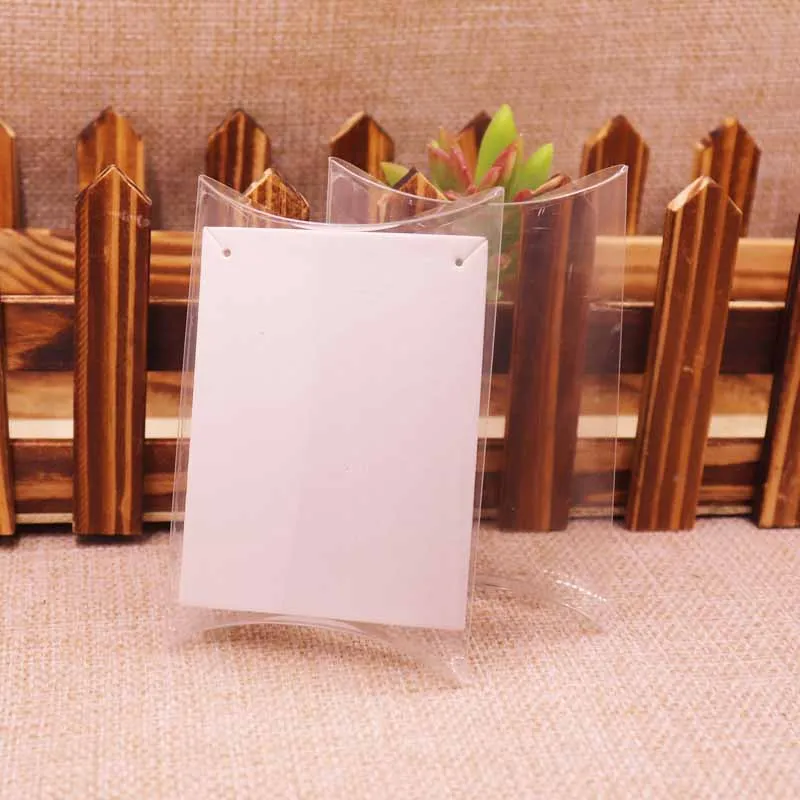 DIY 10x7x2 см прозрачный ПВХ подушку поле для конфет свадебных пользу пакет ПВХ подушка Подвеска карт ювелирных Подарочная коробка - Цвет: Белый