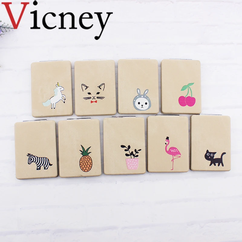 

Vicney New Makeup Mirror Pocket Mirrors Compact Folded Portable Mini Hand Mirror Makeup Vanity Make Up Tools