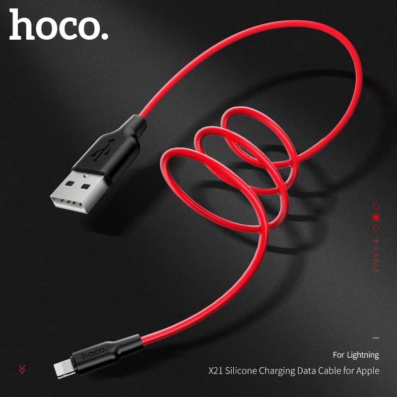 НОСО силиконовый зарядный кабель USB для IPhone X 8 7 6 Plus Apple Lightning iPhone iPad Зарядное