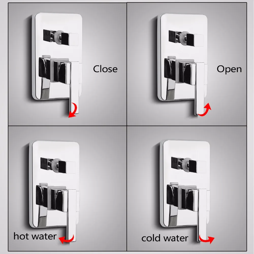 Shower Valve Mixer Contemporary In Wall Concealed Bathroom Shower