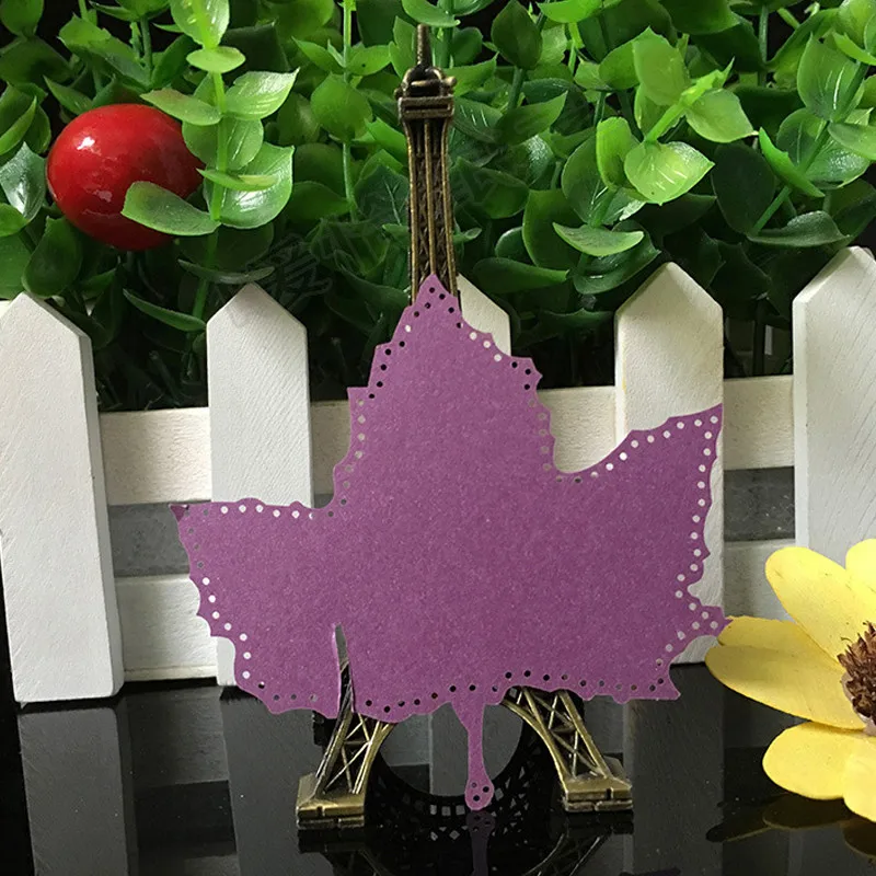 50PCS 10Color Laser Cut Art Maple Leaf Wedding Invitation Place Card  Escort Card  Cup Card Wine Glass Card For Wedding Decor (3)