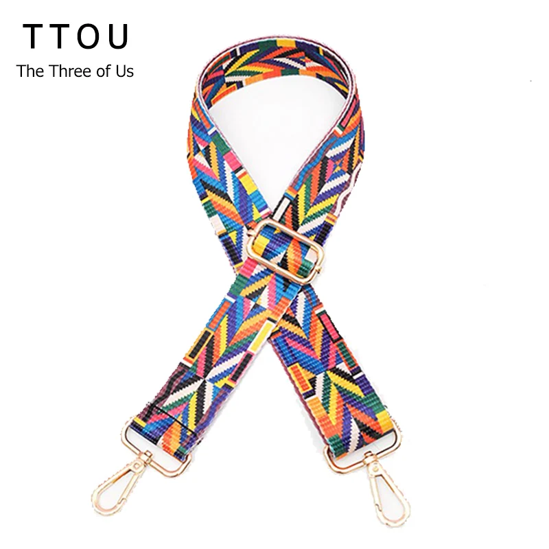 TTOU Women New handbags Strap Woven Design National Gold Buckle Cotton