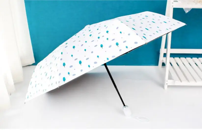 

Fully automatic umbrella folding sunny umbrella small refreshing triple folding umbrella sunumbrella black rubber shade umbrella