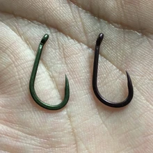 100 x камуфляж зеленый/камуфляж коричневый Без Бородки широкий Экстрим Raptor клюв Poin крючки для рыбалка на Карпов-тефлоновым покрытием крючки для ловли карпа